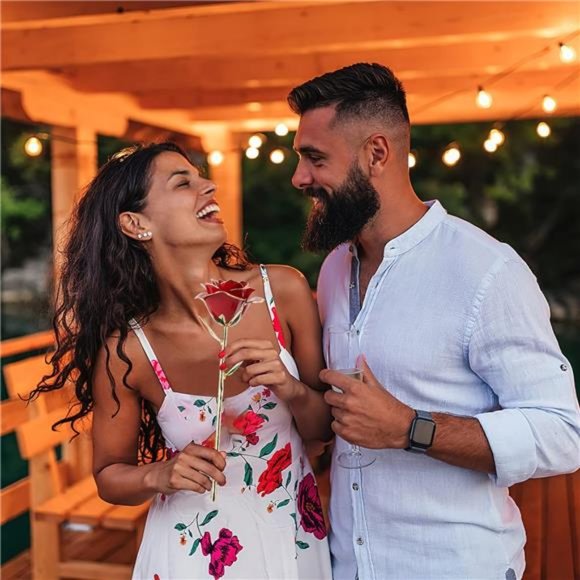 Gift for Women in Her Valentines Day Mothers Day, Resin Preserved Rose Red - Picture 7 of 7